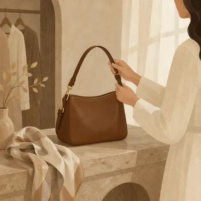 Luxury Leather Handbag in Serene Boutique