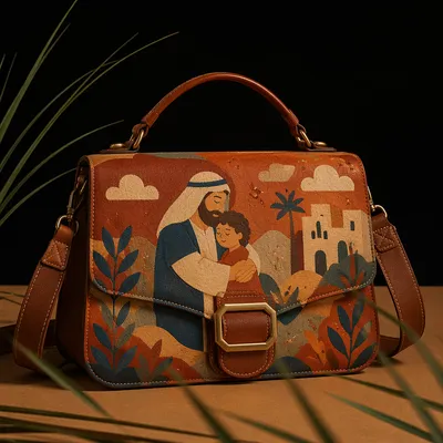 Luxury Caramel Leather Handbag Editorial Still Life