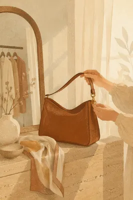 Luxury Leather Handbag in Serene Boutique