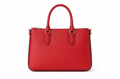 Luxury Red Leather Tote Handbag