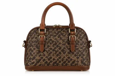 Luxury Leather Satchel with Geometric Pattern
