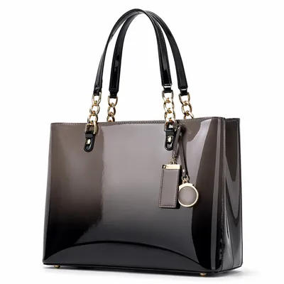Luxury Patent Leather Tote Handbag