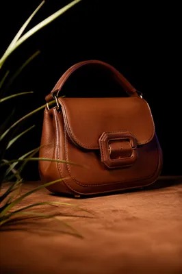 Luxury Caramel Leather Handbag Editorial Still Life