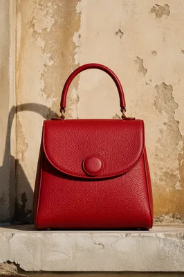 Luxury Red Leather Handbag Editorial Product Shot