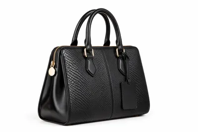 Luxury Black Leather Handbag Studio Product Shot