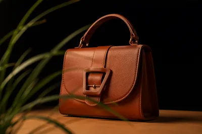 Luxury Caramel Leather Handbag Editorial Still Life