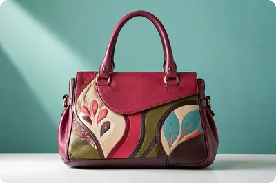 Luxury Leather Handbag on Aqua Backdrop