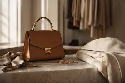 Luxury Leather Handbag in Elegant Boutique