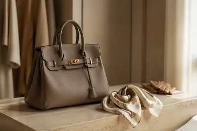 Luxury Leather Handbag in Boutique Morning Light