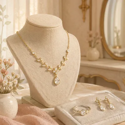 Elegant Jewelry Display in Boutique Light