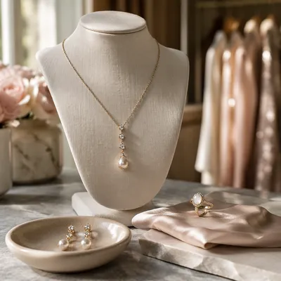 Elegant Jewelry Display in Boutique Light