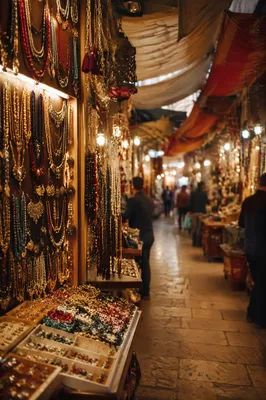 Warm Market Alley Jewelry Display Scene