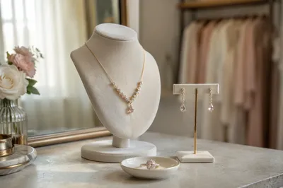 Elegant Jewelry Display in Soft Morning Light
