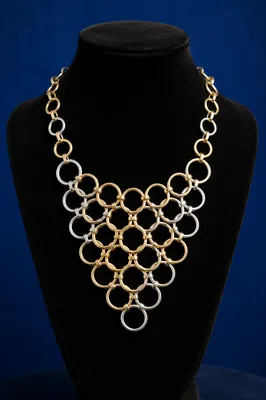Elegant Gold Silver Ring Necklace Display