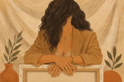 Elegant Gold Jewelry Fashion Portrait