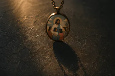 Elegant Gold Pendant Shadow Still Life