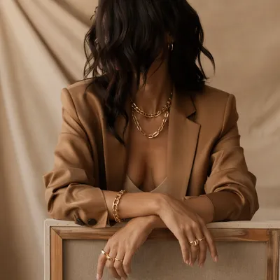 Elegant Gold Jewelry Fashion Portrait