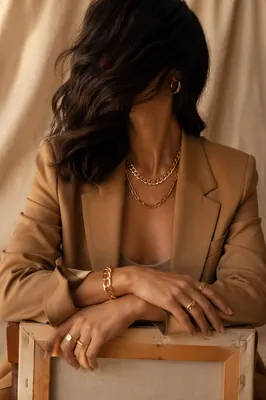 Elegant Gold Jewelry Fashion Portrait