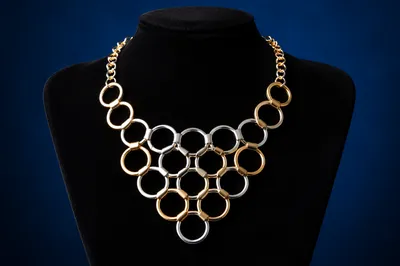 Elegant Gold Silver Ring Statement Necklace
