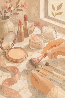 Elegant Makeup Vanity Close Up