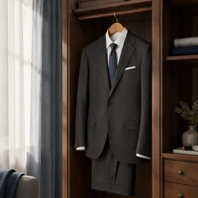 Elegant Mens Business Suit on Hanger