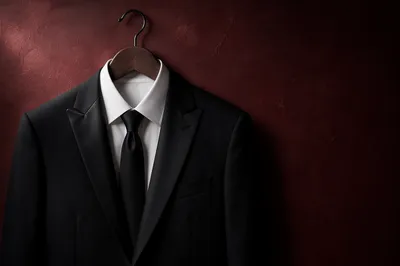 Elegant Mens Business Suit on Hanger