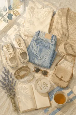 Casual Weekend Outfit Flat Lay Arrangement