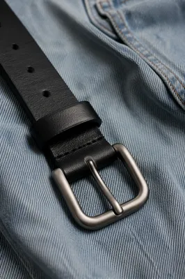 Casual Belt on Denim Flat Lay