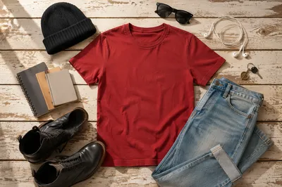 Casual Weekend Outfit Flat Lay Scene