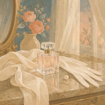 Elegant Crystal Perfume Vanity Still Life