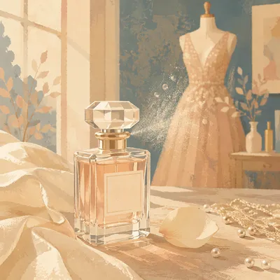 Elegant Luxury Perfume on Marble Vanity