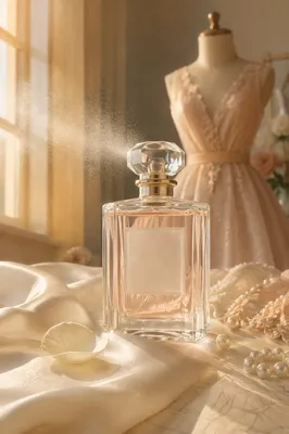 Elegant Perfume Bottle on Marble Vanity