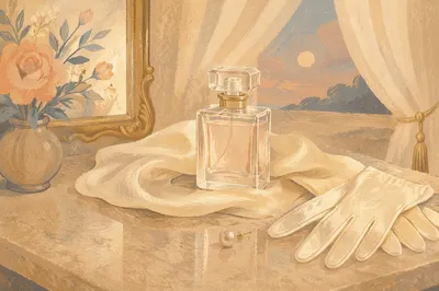 Elegant Crystal Perfume Vanity Still Life