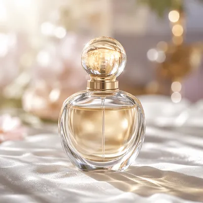 Luxury Perfume Bottle on White Linen