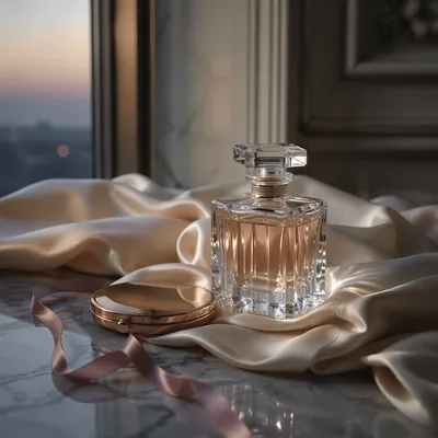 Luxury Crystal Perfume on Ivory Silk