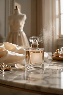 Elegant Luxury Perfume on Marble Vanity