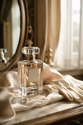 Elegant Crystal Perfume on Silk Vanity