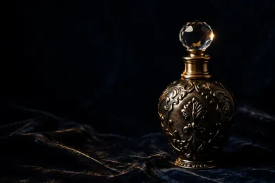 Luxury Perfume Bottle on Dark Velvet