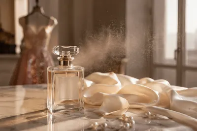 Elegant Luxury Perfume on Marble Vanity