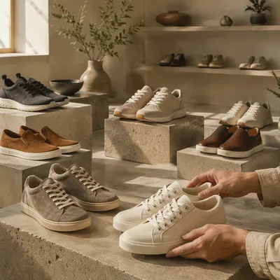 Minimalist Sneaker Collection in Morning Studio