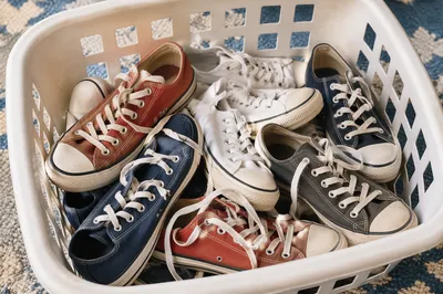 Casual Sneakers in White Laundry Basket