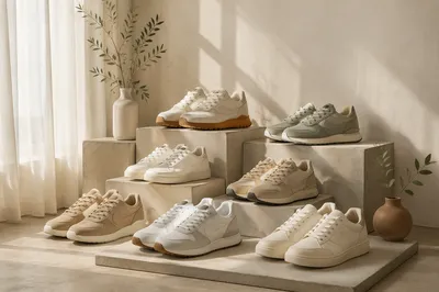 Minimalist Sneaker Collection in Soft Morning Light