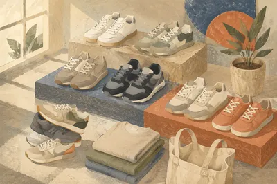 Minimalist Sneaker Collection in Soft Morning Light