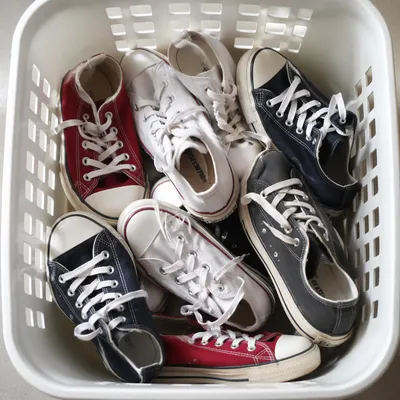 Casual Sneakers in White Laundry Basket