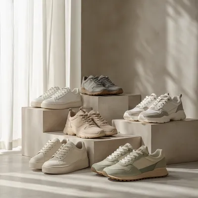 Minimalist Sneaker Collection in Morning Light