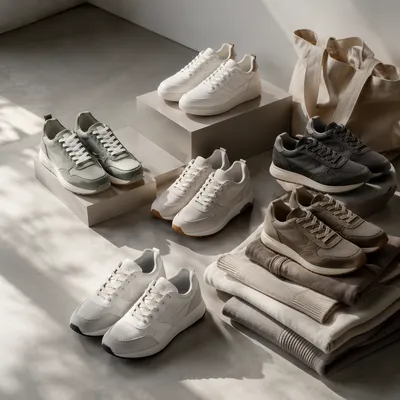 Minimalist Sneaker Collection in Morning Light
