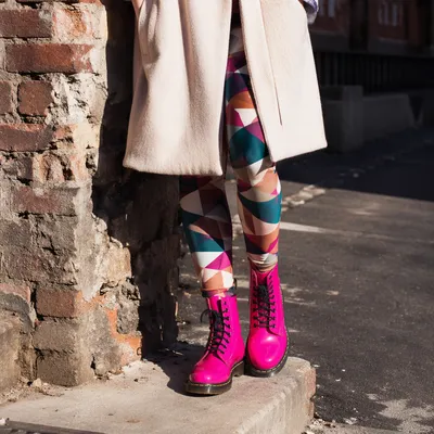 Hot Pink Boots Urban Street Fashion