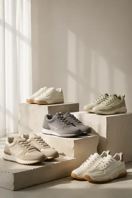 Minimalist Sneaker Collection in Morning Light