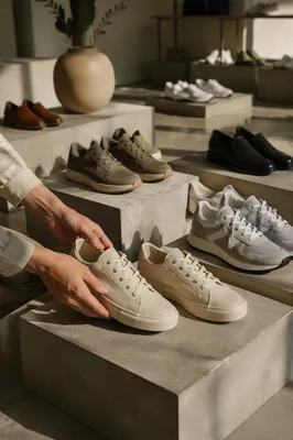 Minimalist Sneaker Collection in Sunlit Studio