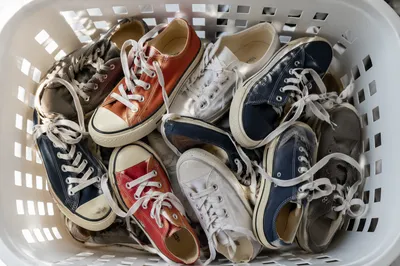 Casual Sneakers in White Laundry Basket